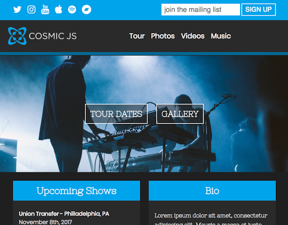 How to Build a Website for Your Band With Cosmic image